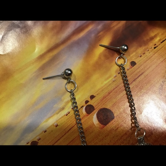 Acorn leaf silver handmade drop earrings stainless - Picture 7 of 11